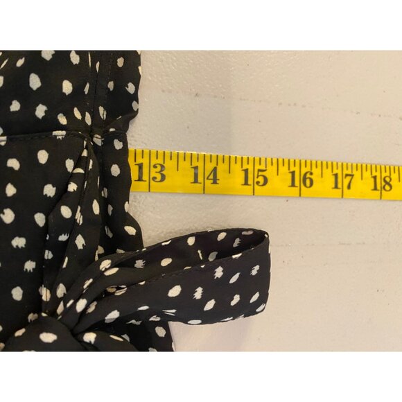 Abercrombie & Fitch Dress Black & White Polka Dot Long Sleeves Side Waist Tie XS - Picture 8 of 11